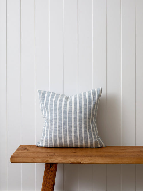 Anderson Square Cushion Cover | Mineral Blue Stripe-1