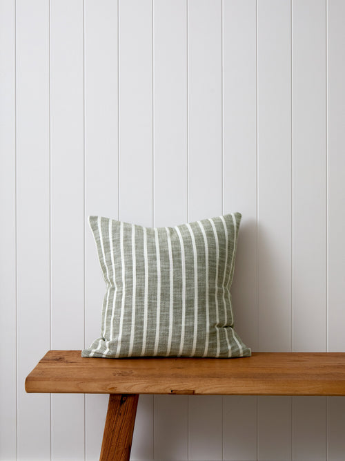 Anderson Square Cushion Cover | Olive Stripe-1