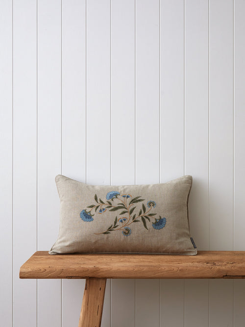 Ballad Embroidered Rectangle Cushion Cover | Natural-1