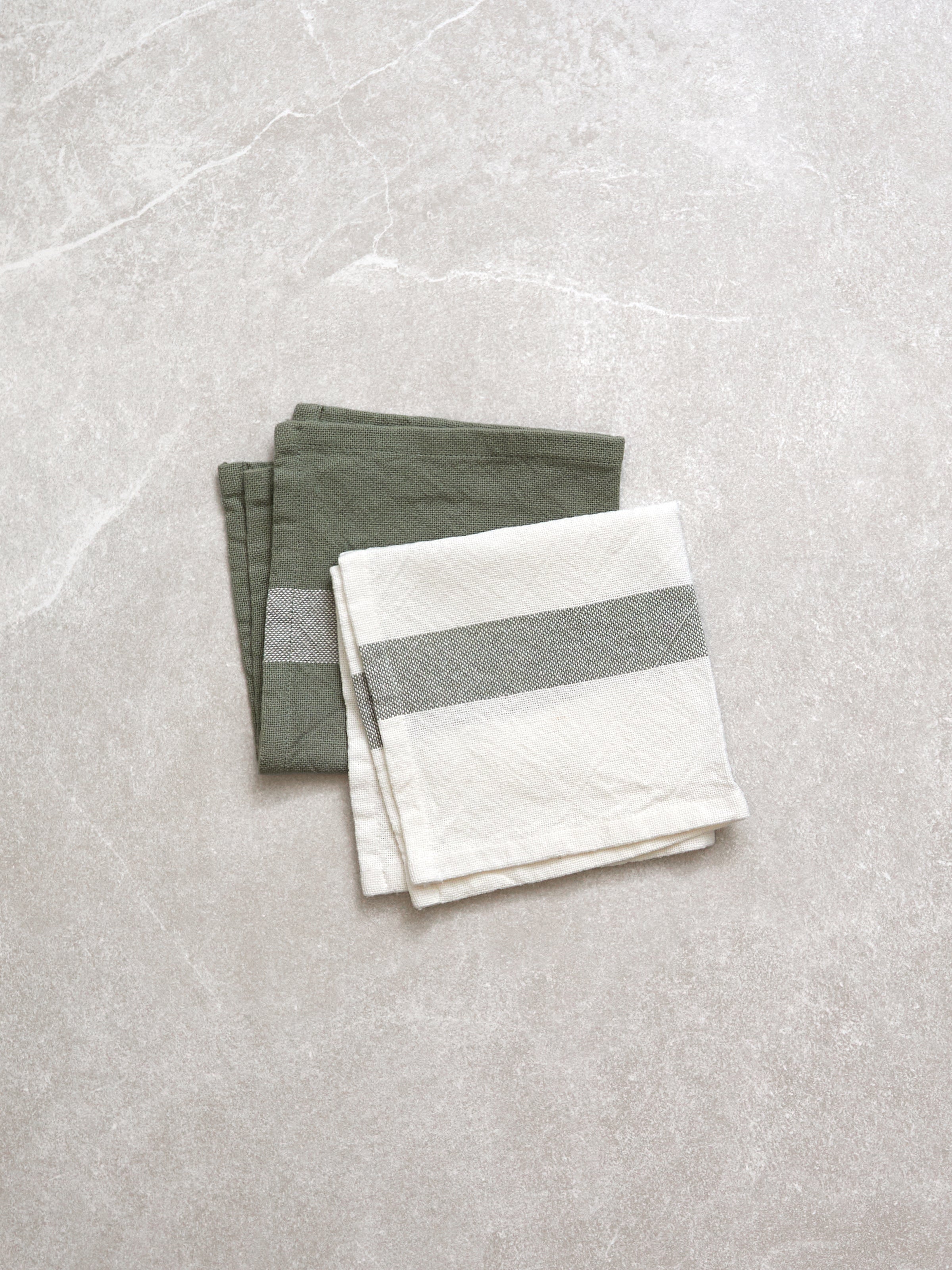 Beaumont Washcloth Set of 2 | Green White-1