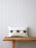 Bee Trio Embroidered Rectangle Cushion Cover | Multi-1