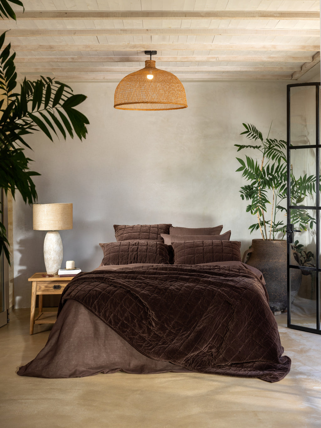 Belvedere Velvet Quilt | Cocoa-5