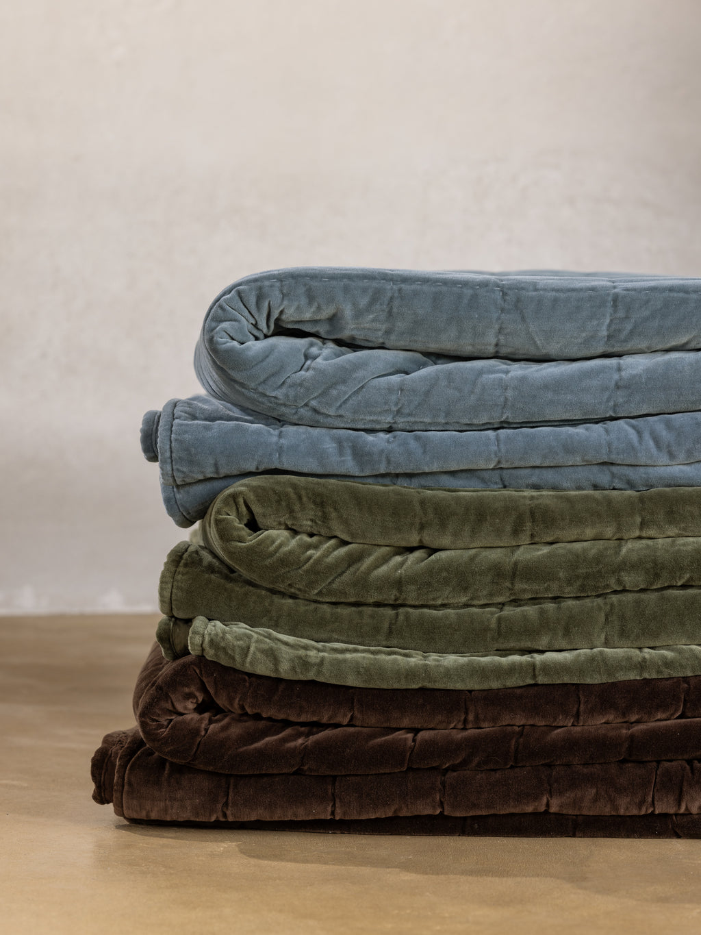 Belvedere Velvet Quilt | Cocoa-Landscape