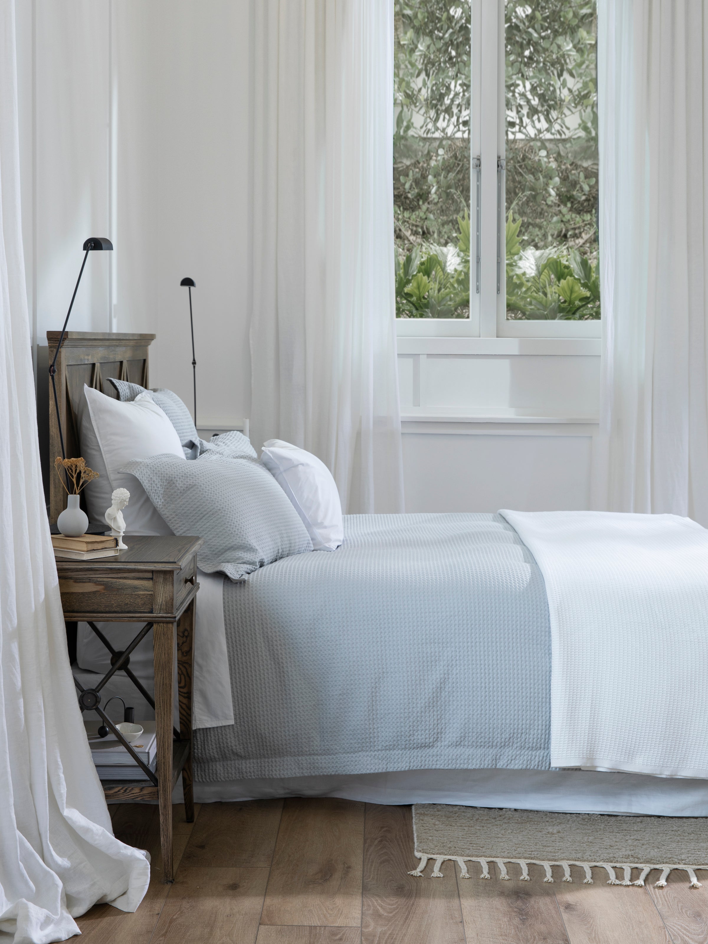 Classic Waffle Blanket | White-2