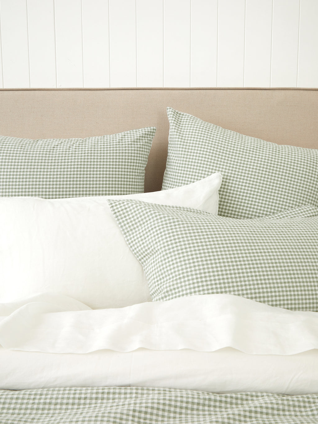 Clover Duvet Cover Set | Green Gingham-2