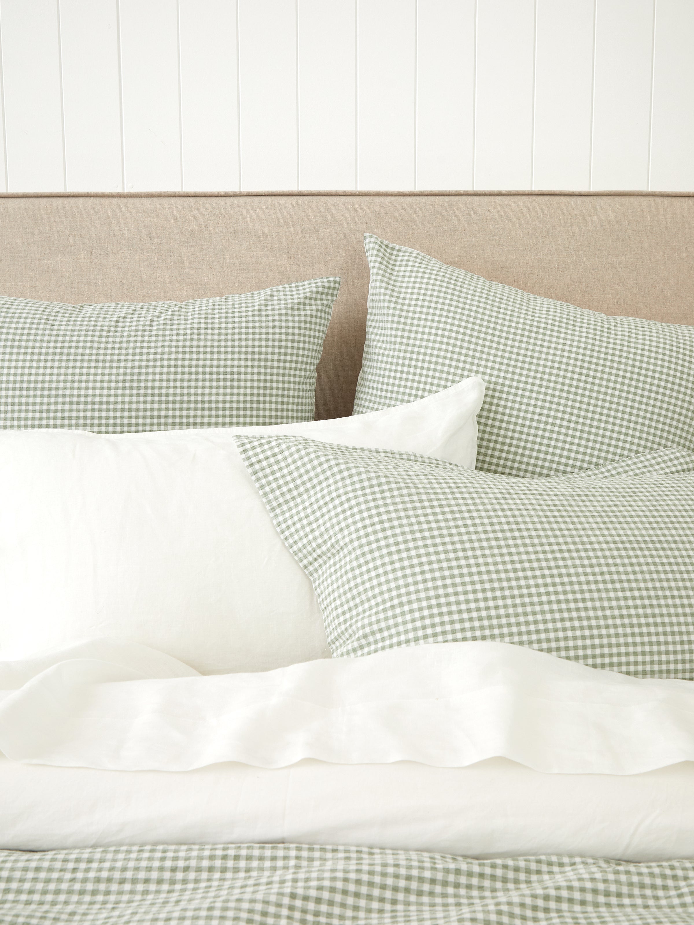 Clover Duvet Cover Set | Green Gingham-2