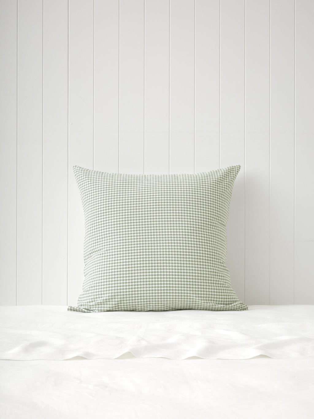 Clover European Pillowcase | Green Gingham-1