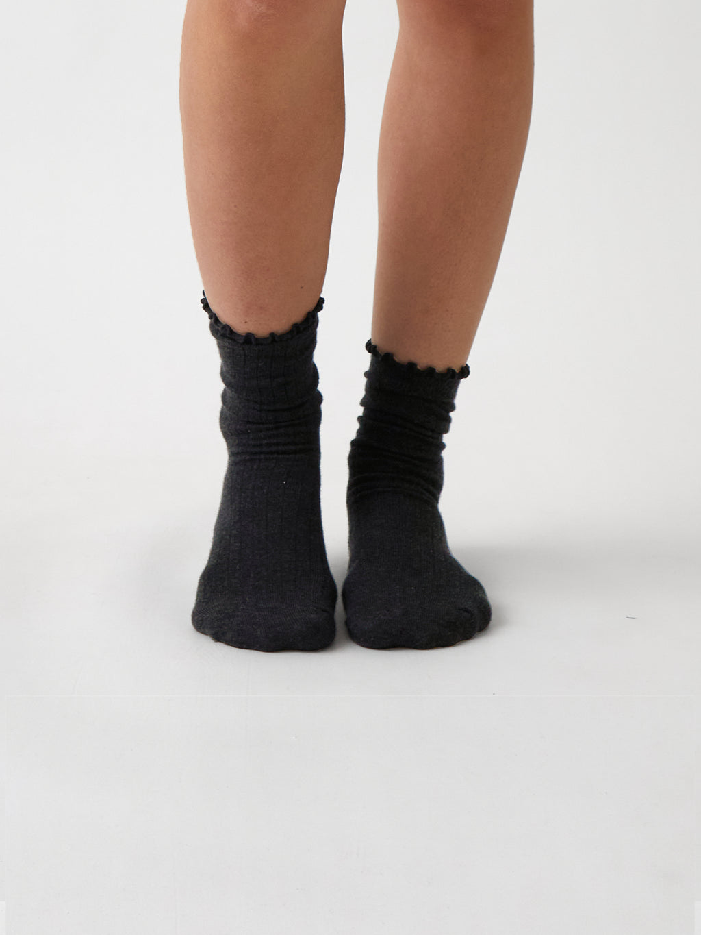 Cotton Cashmere Lounge Socks | Black-1