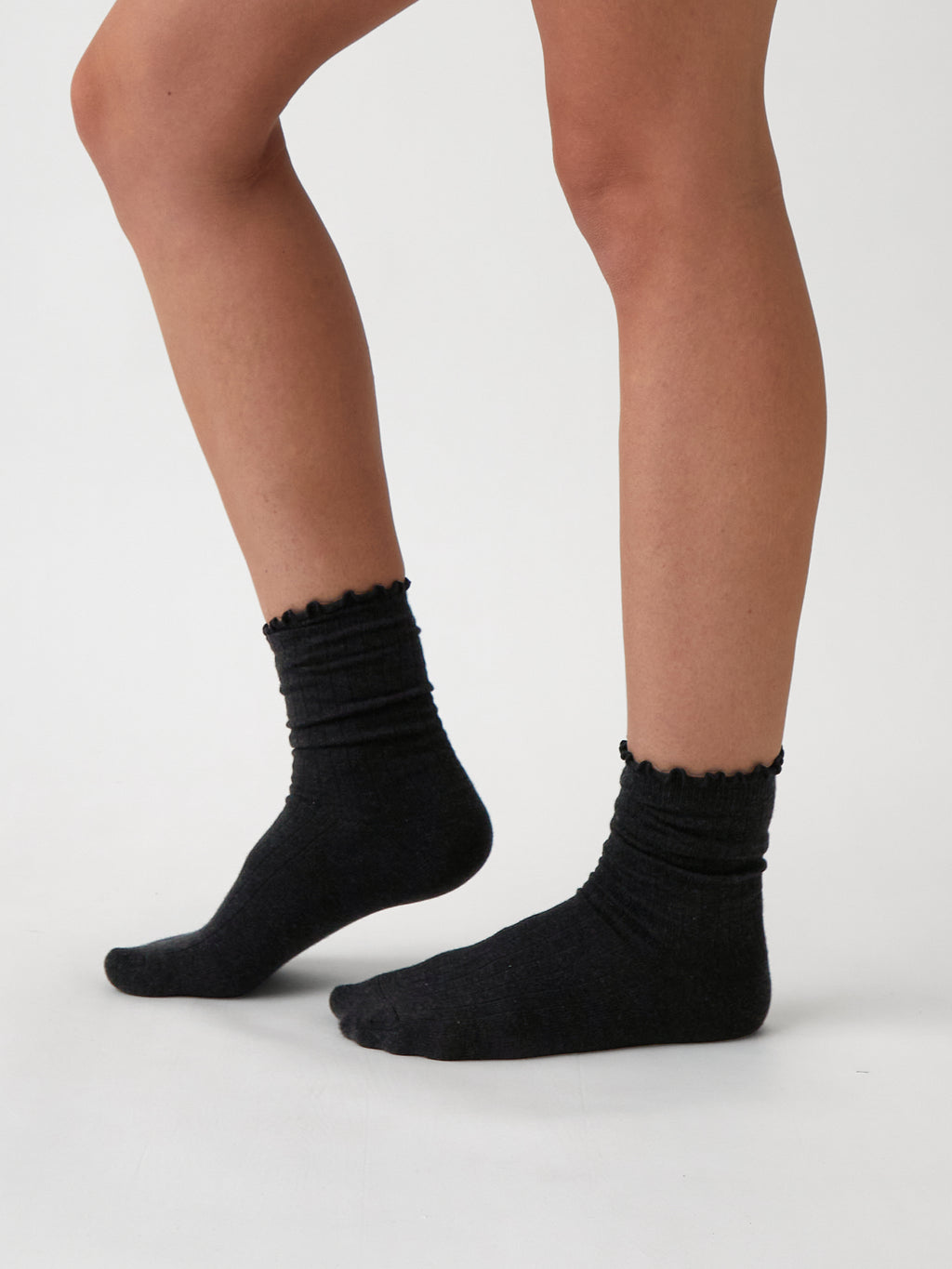 Cotton Cashmere Lounge Socks | Black-2