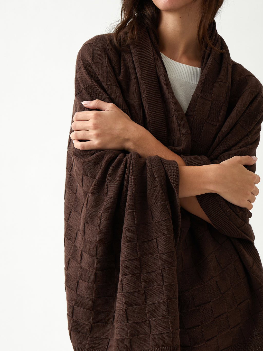 Entwine Cotton Throw | Cocoa-2