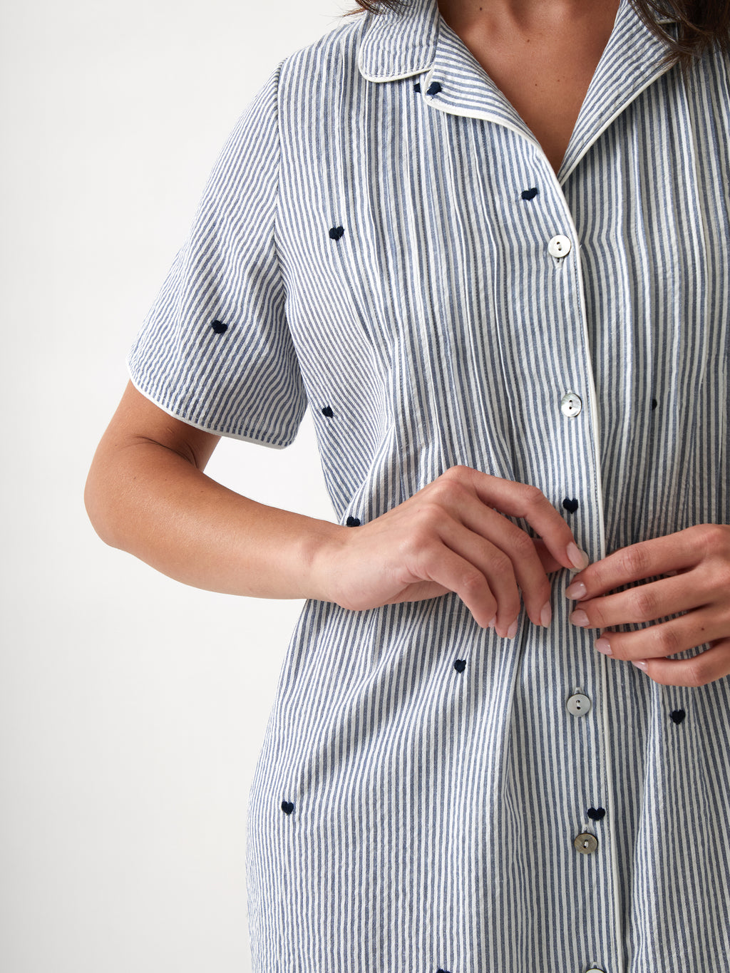 Esme Nightshirt | Blue Stripe-2