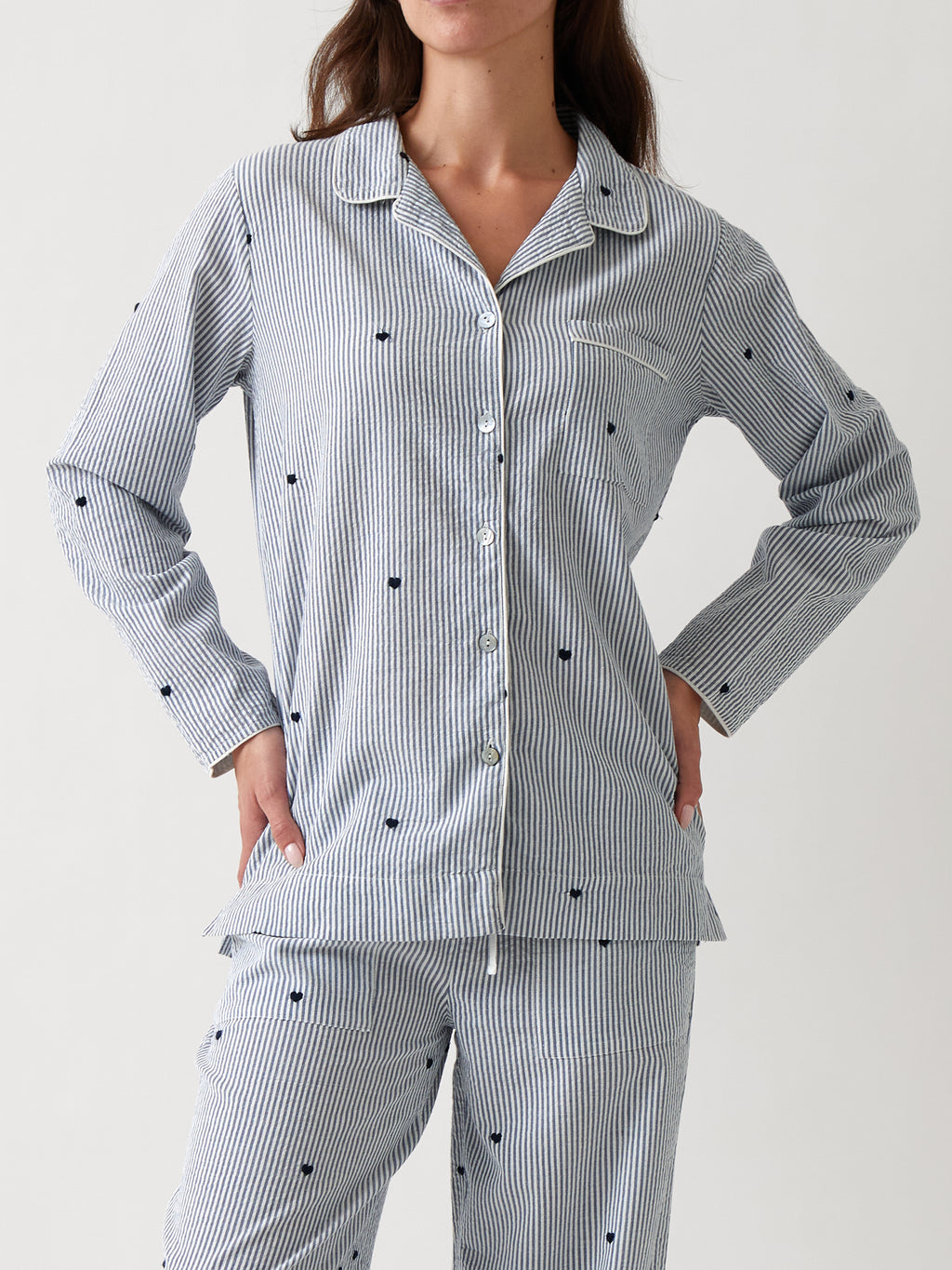 Esme PJ Shirt | Blue Stripe-1