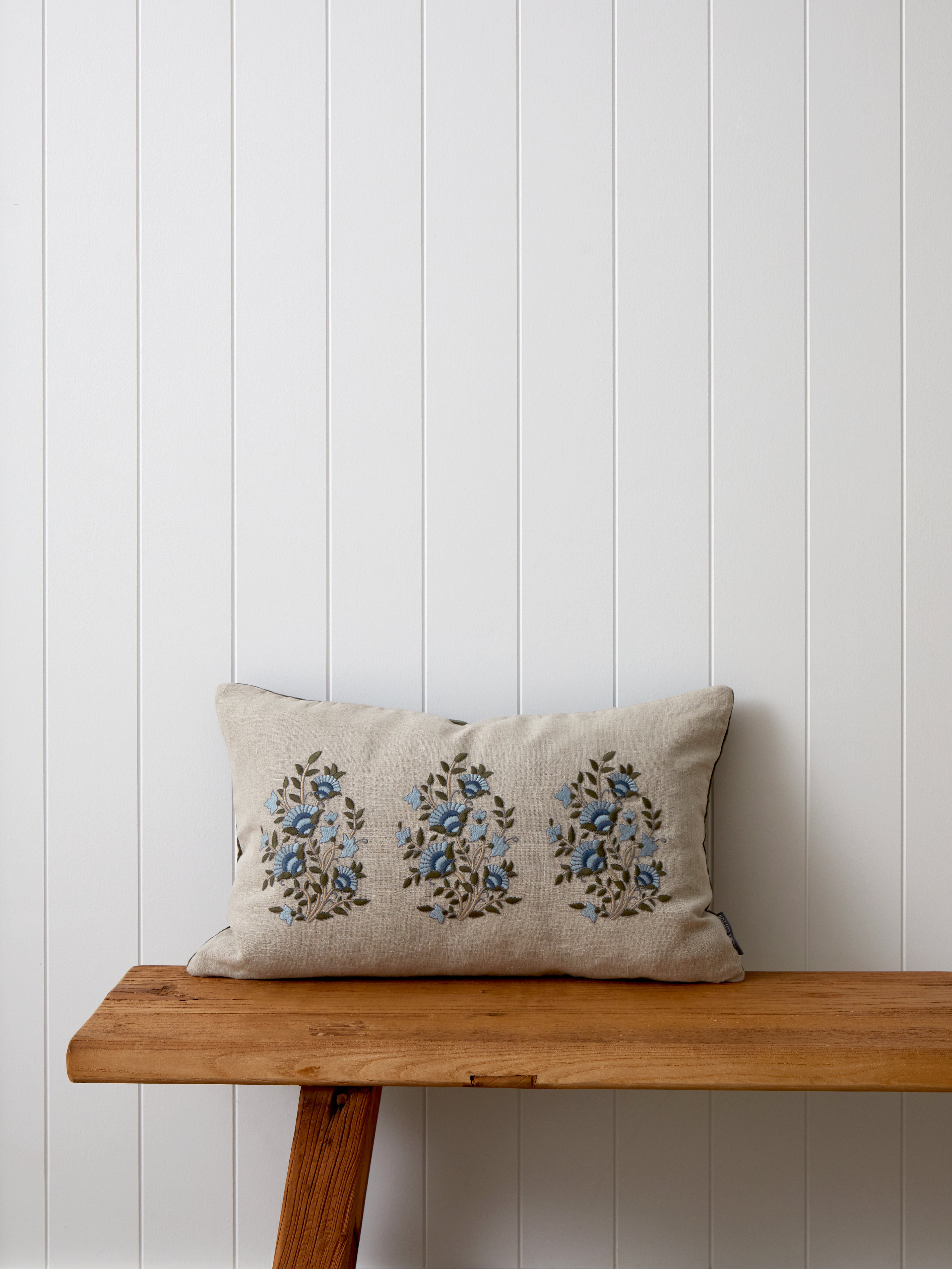 Folklore Embroidered Rectangle Cushion Cover | Floral-1