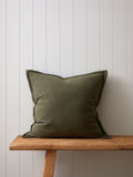 Lennon Large Square Cushion Cover | Olive-1