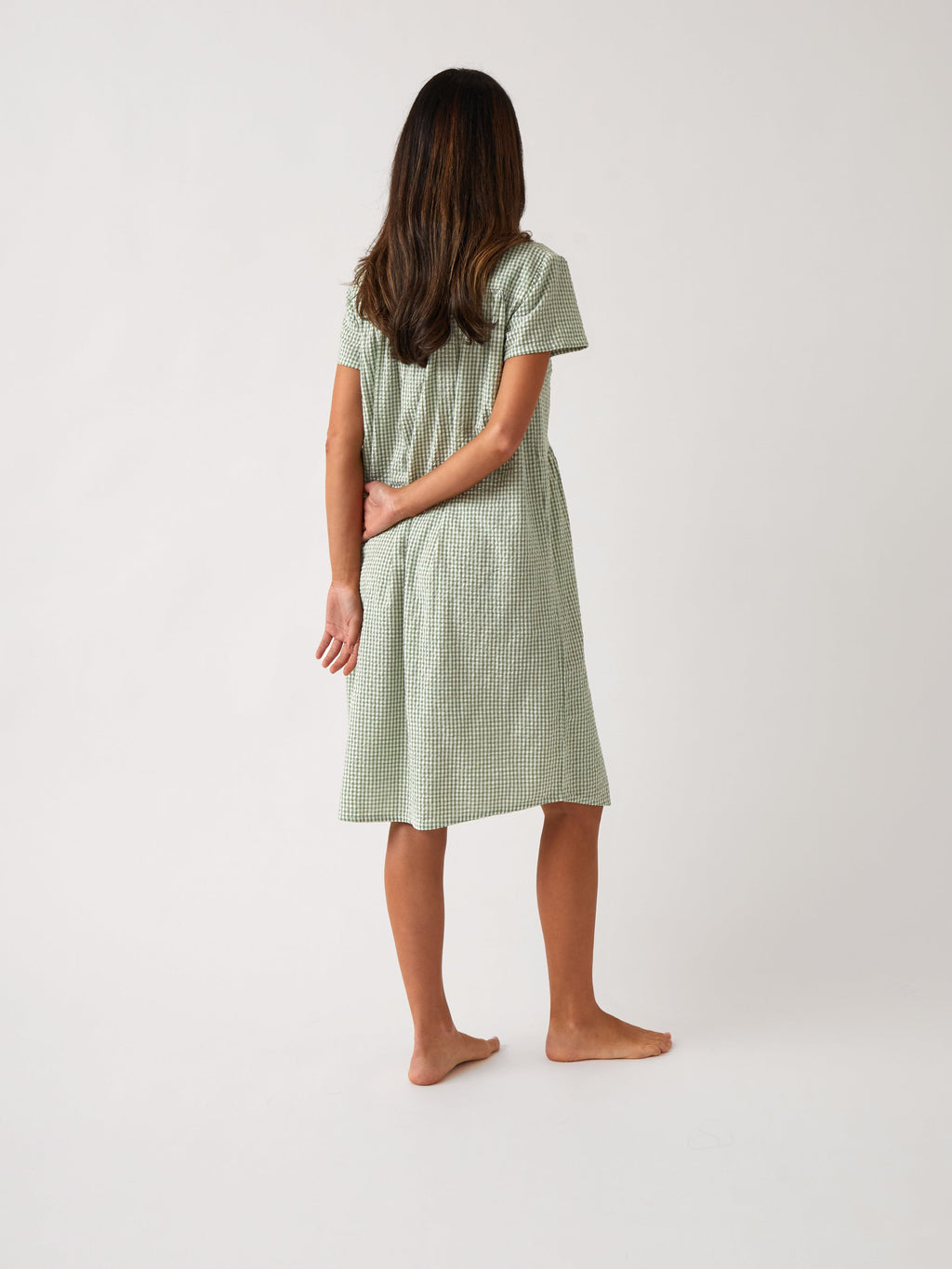 Lucie Empress Nightie | Green Gingham-4
