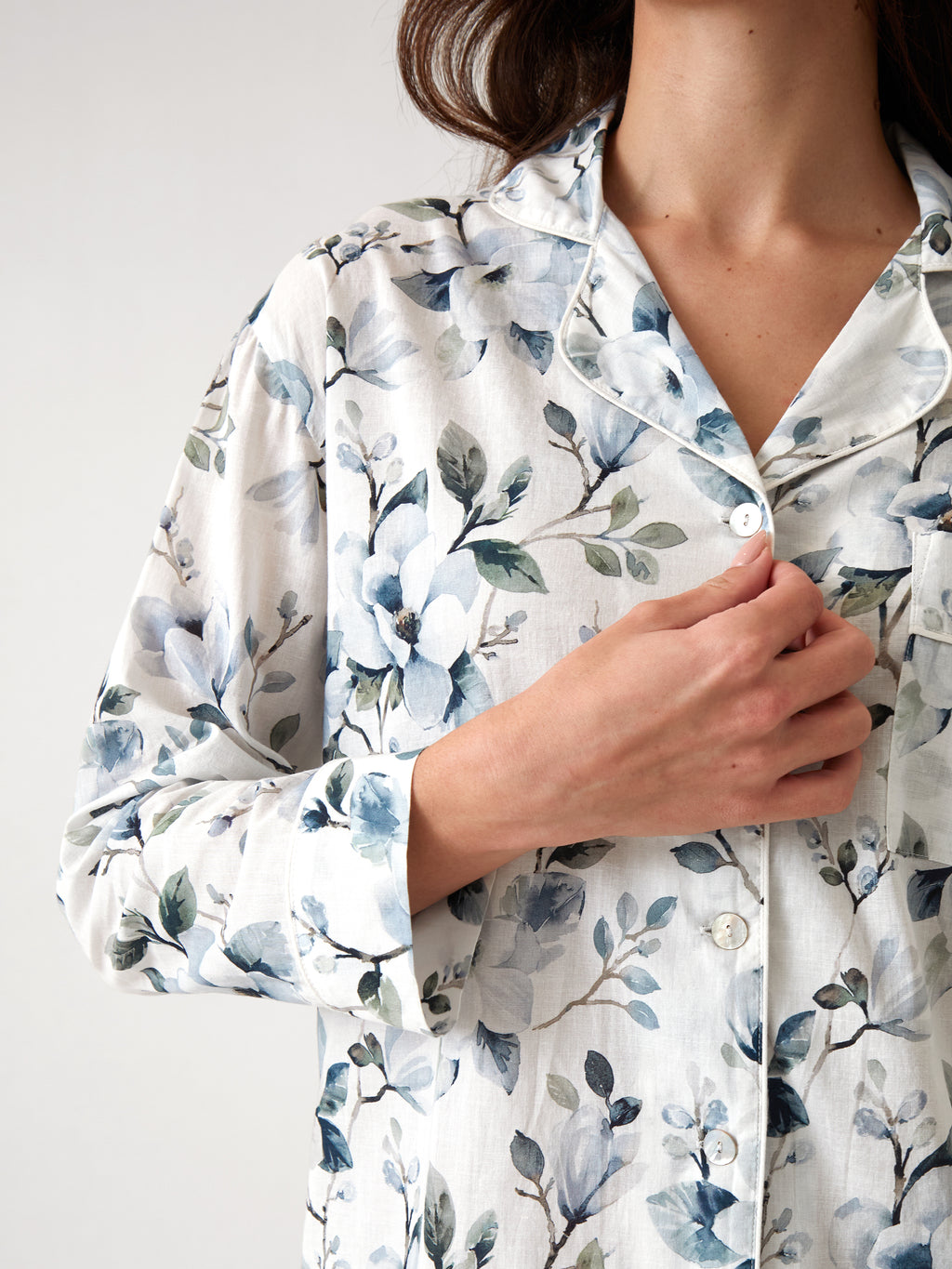 Magalie PJ Shirt | Blue Floral-2