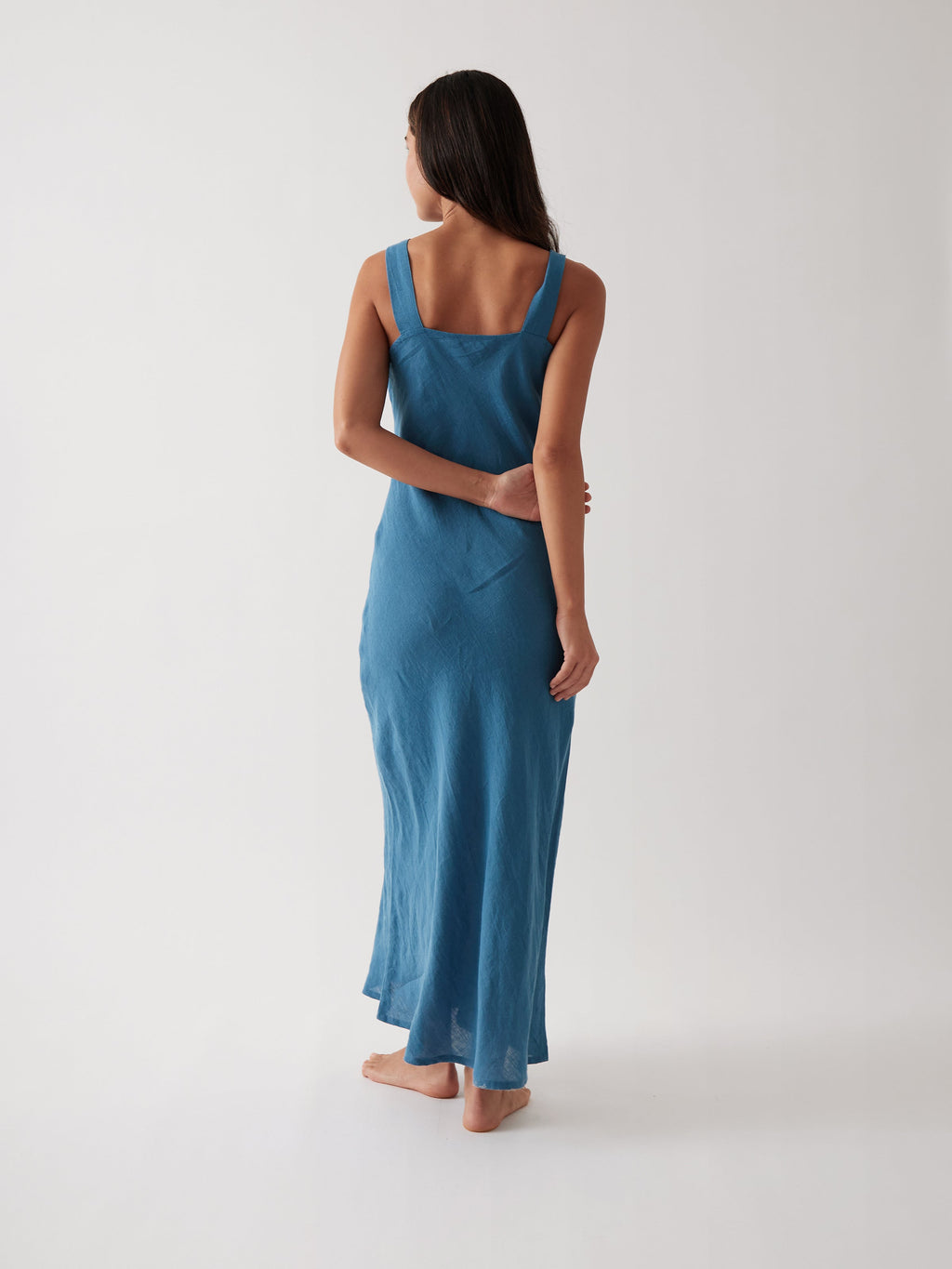 Monaco Linen Bias Dress | Ocean-4