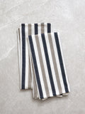 WC Stripe Tea Towel Set of 2 | Natural / Navy-1