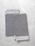 Organic Cotton Waffle Tea Towel Set of 2 | Black White-1