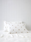 Palm Island Embroidered Standard Pillowcase Set | Taupe White-1