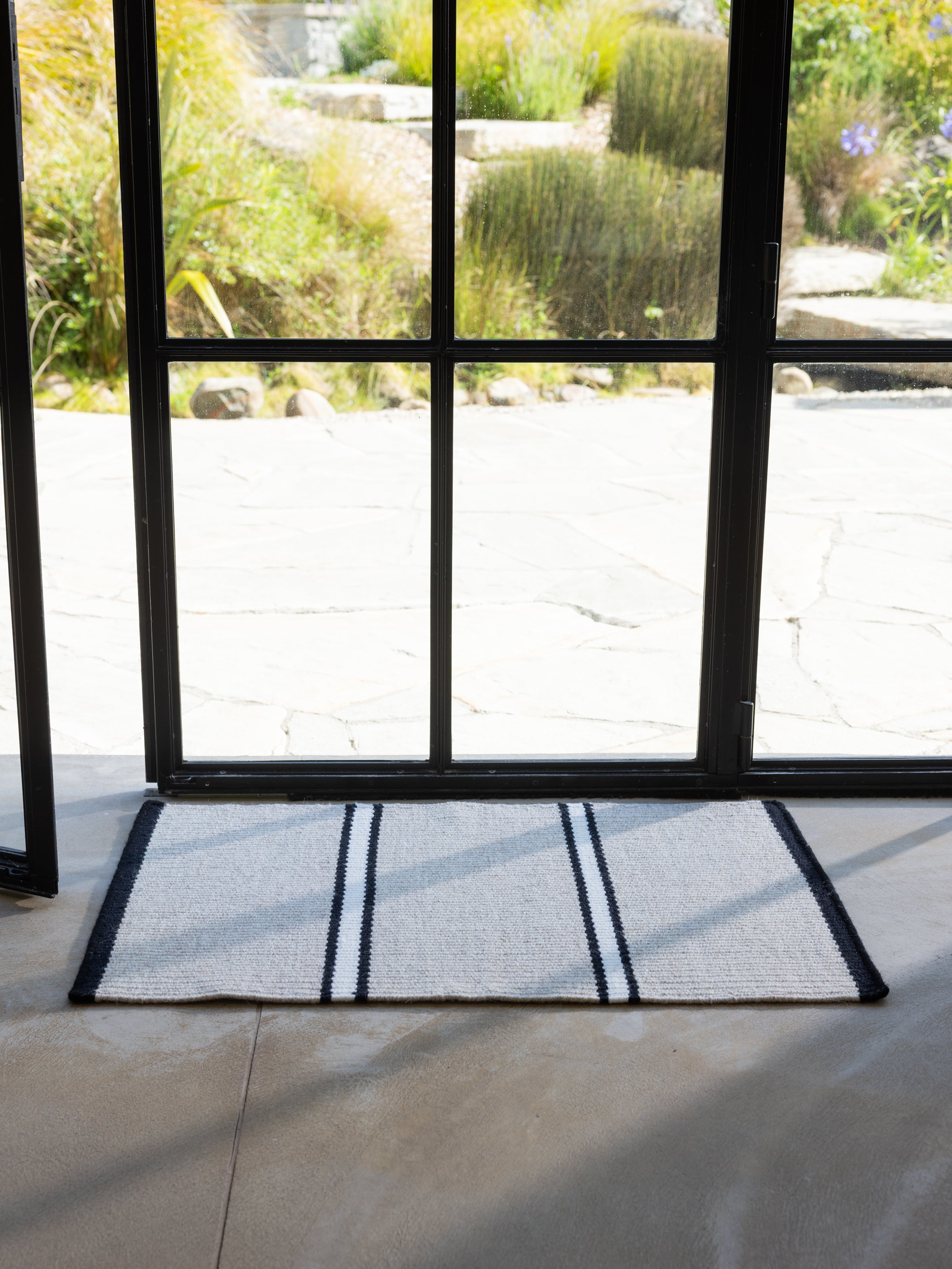 Patio Door Mat | Black Stripe-2