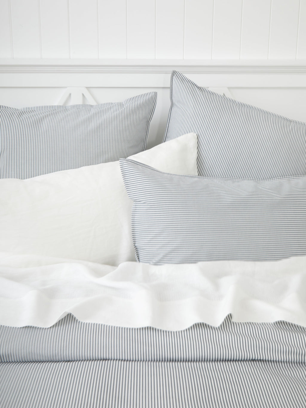Purity Organic Cotton Duvet Cover Set | Charcoal Stripe-2