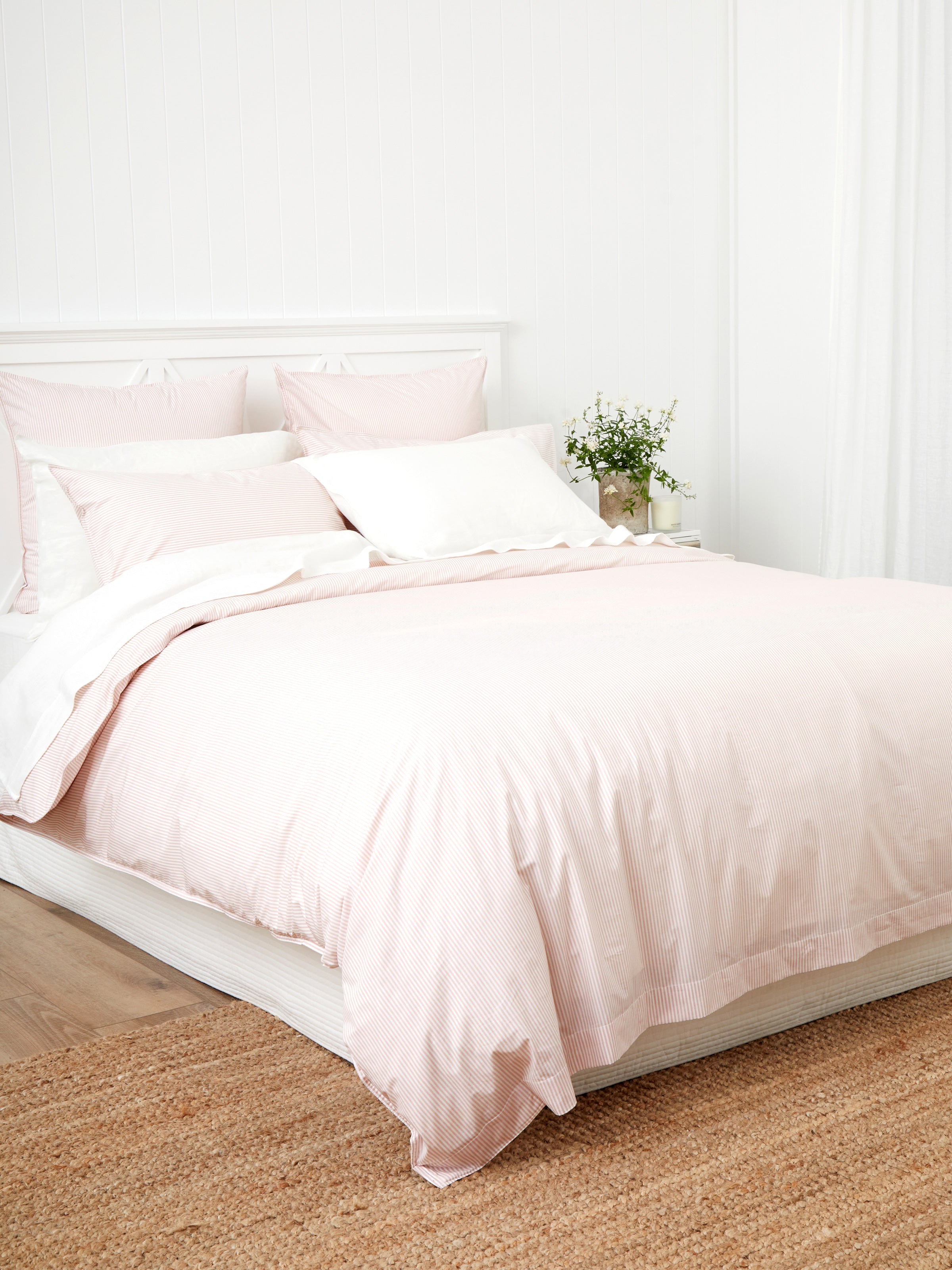 Purity Organic Cotton Duvet Cover Set | Pink Stripe-3