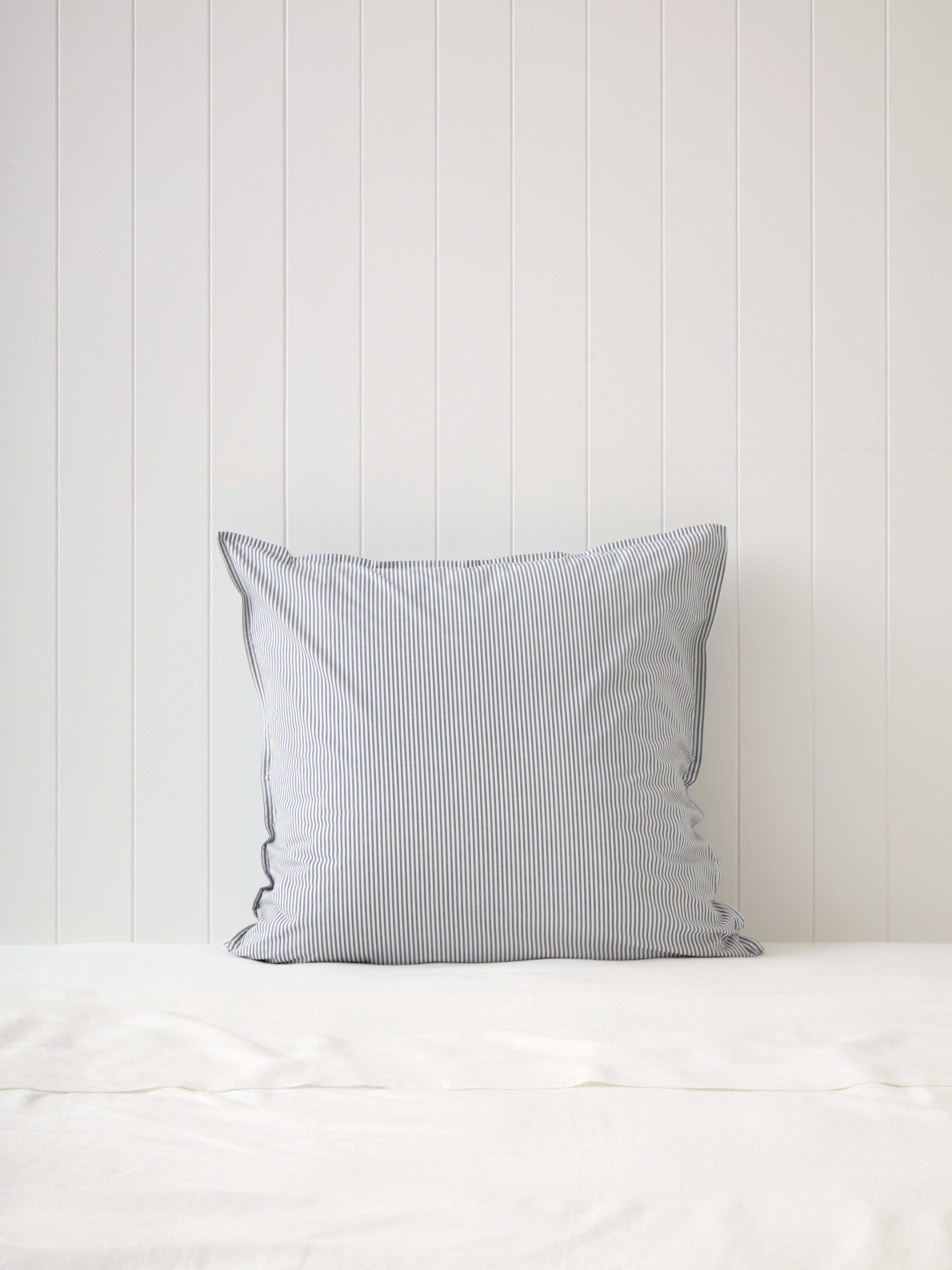 Purity Organic Cotton European Pillowcase | Charcoal Stripe-1