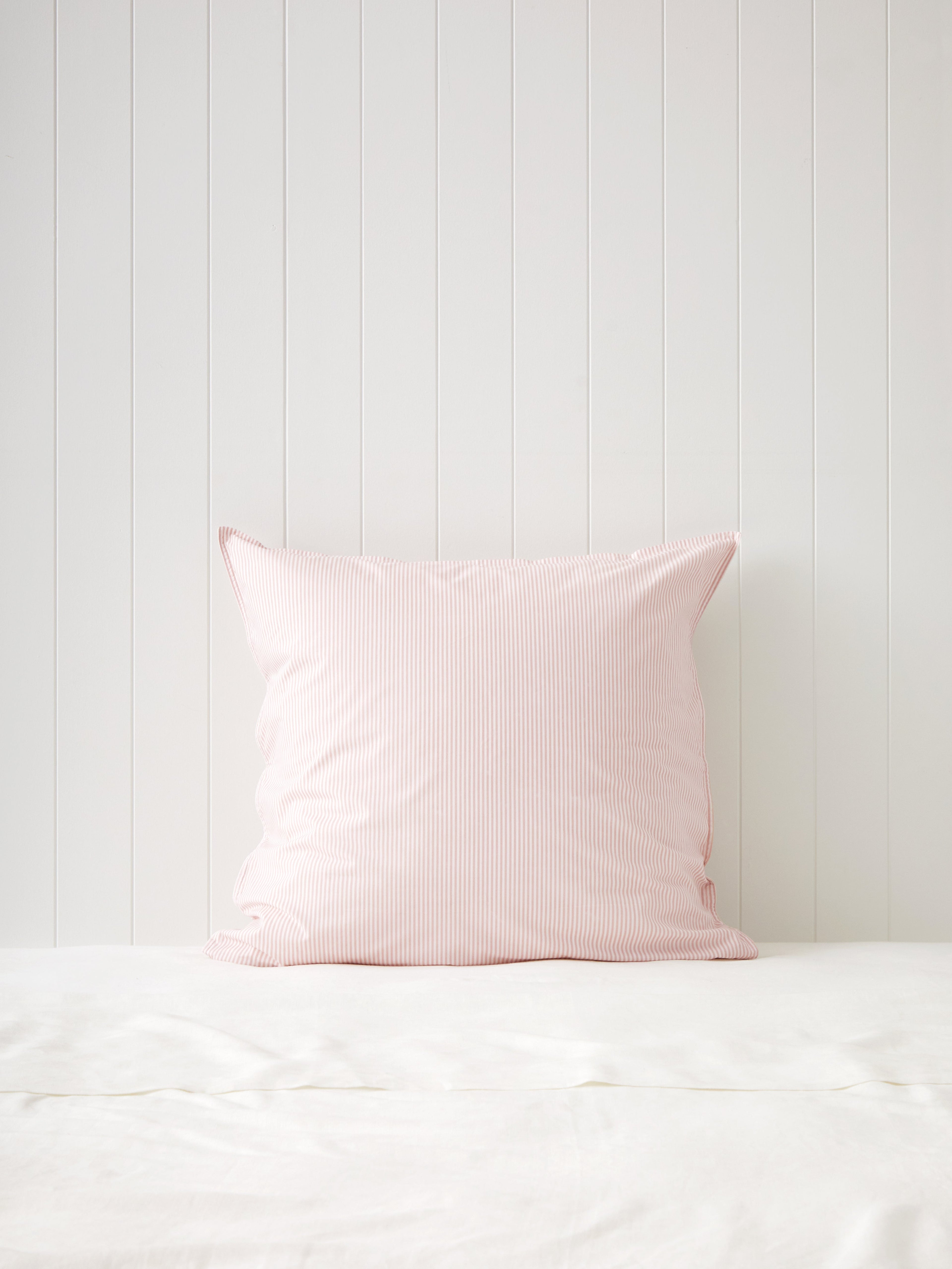 Purity Organic Cotton European Pillowcase | Pink Stripe-1