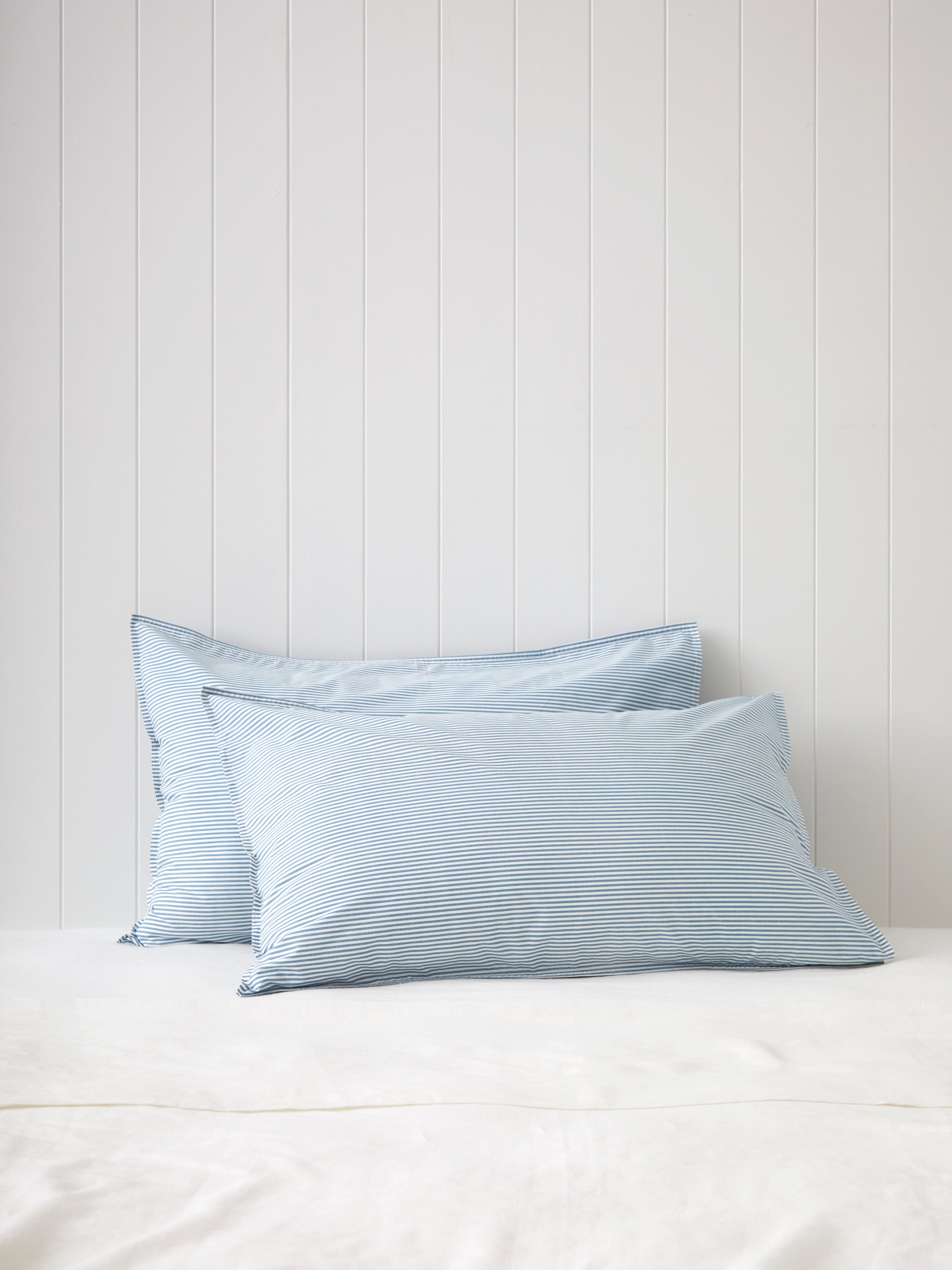 Purity Organic Cotton Standard Pillowcase Set | Blue Stripe-1