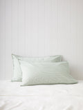 Purity Organic Cotton Standard Pillowcase Set | Green Stripe-1