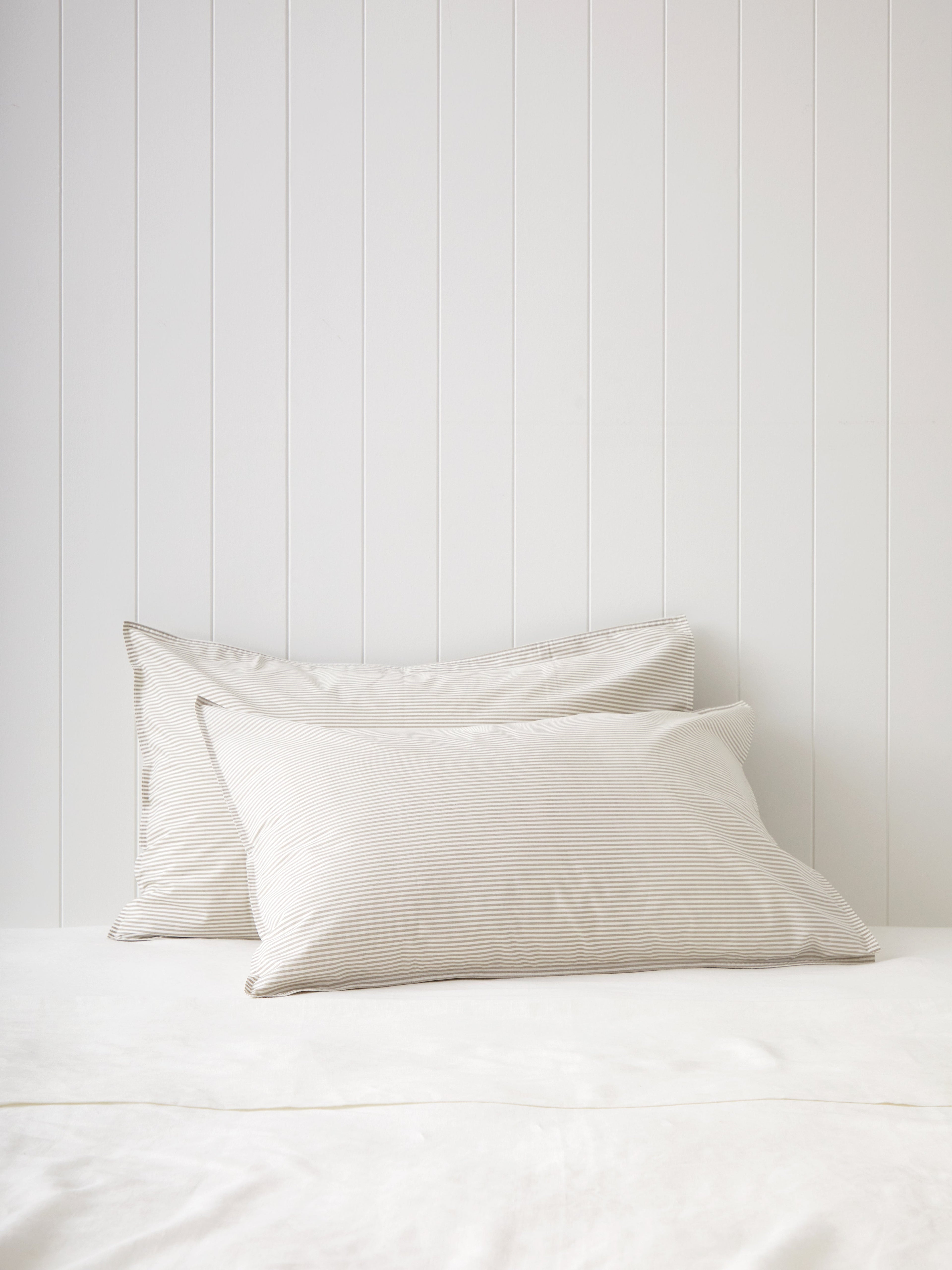 Purity Organic Cotton Standard Pillowcase Set | Natural Stripe-1