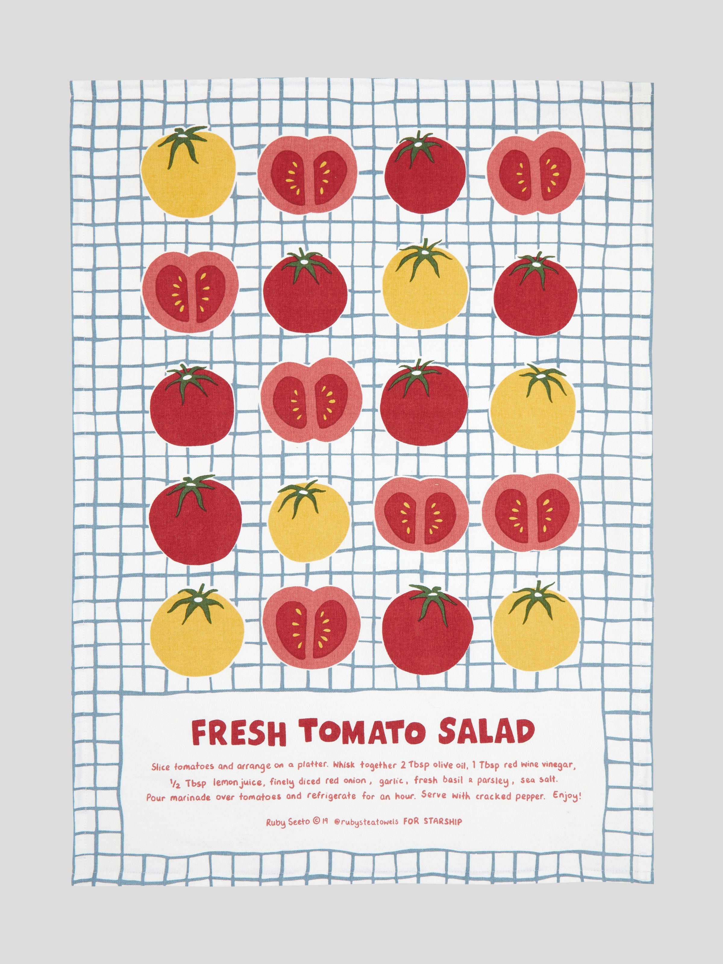 Starship Fresh Tomato Salad Tea Towel | Multi-3
