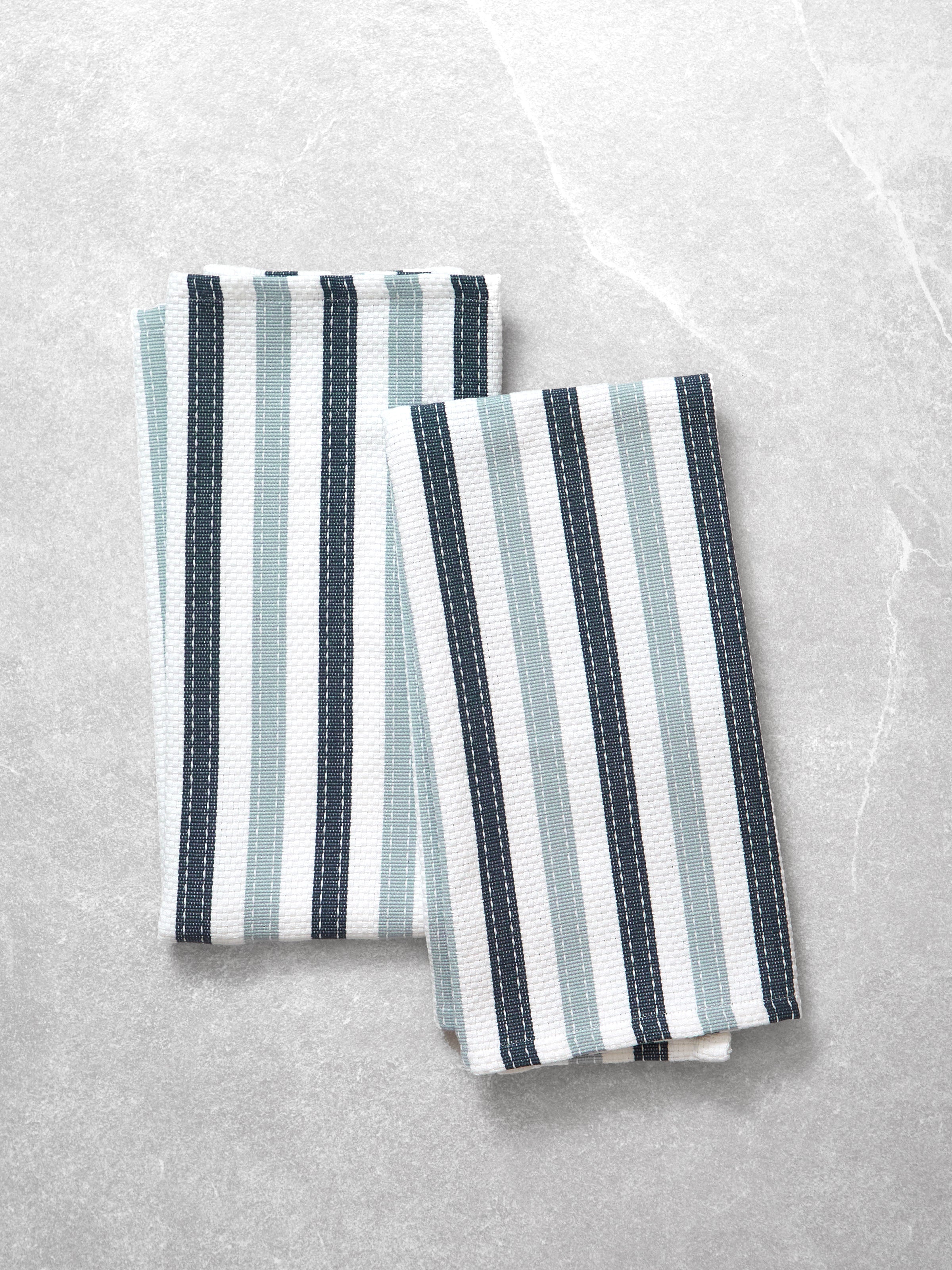 WC Stripe Tea Towel Set of 2 | Blue-1