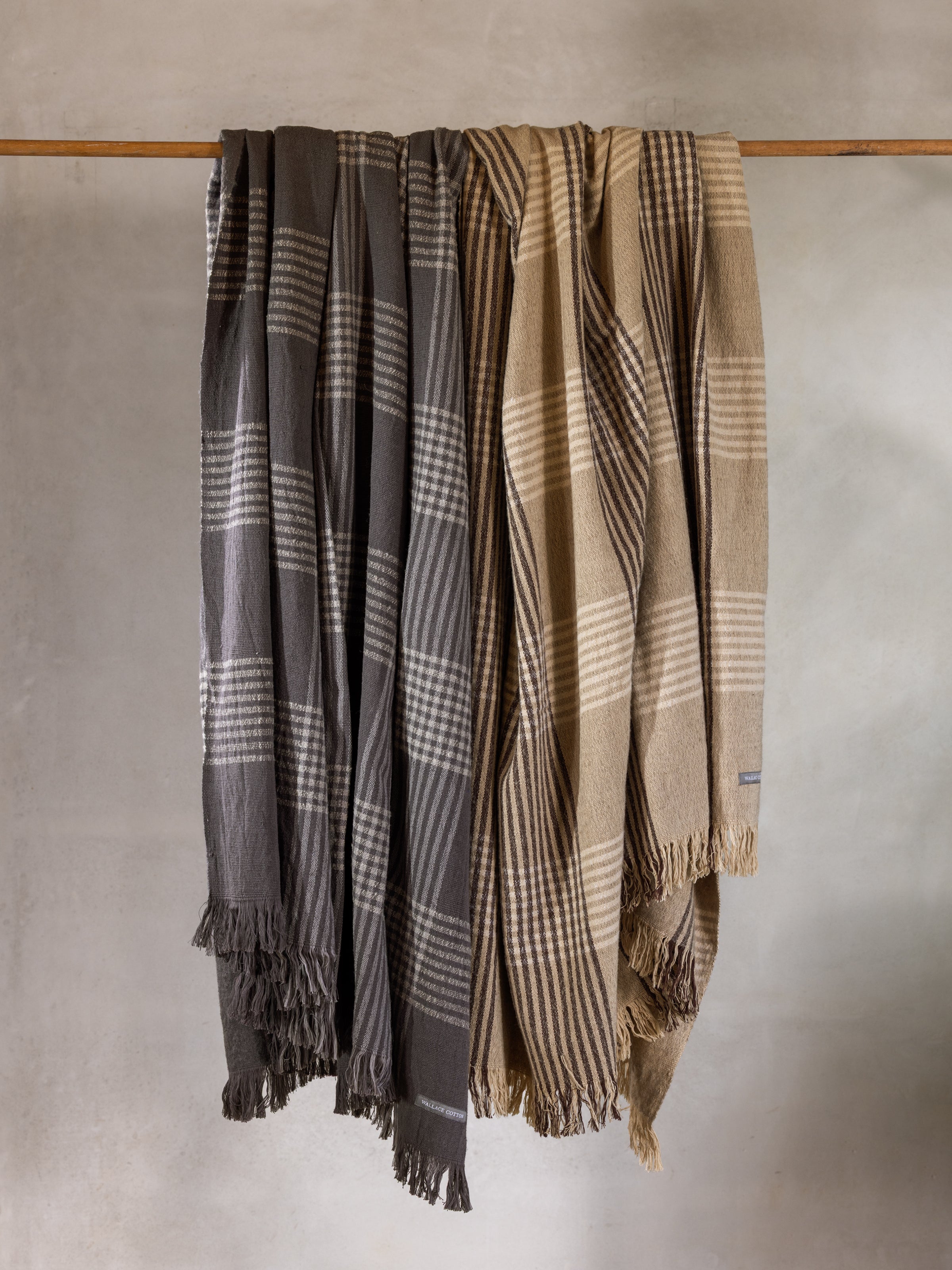 Winslow Woollen Blanket | Charcoal Natural-3